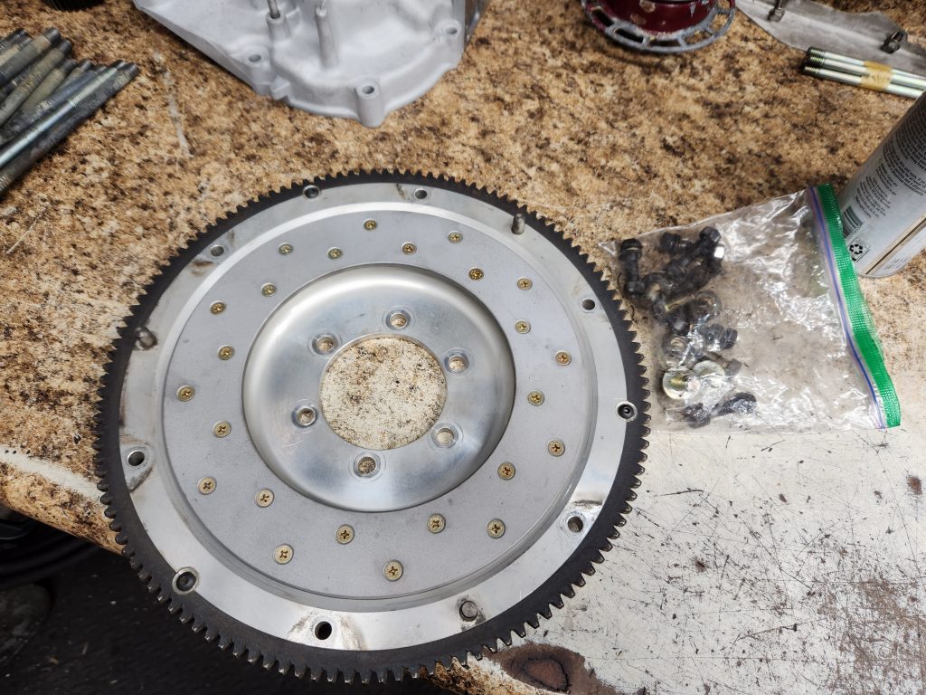 Racing Beat aluminum light weight flywheel, used, new friction insert